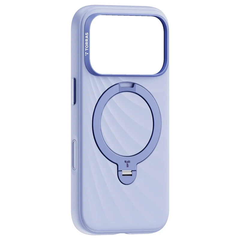 TORRAS Ostand Q3 Silicone Wind Series for iPhone 18 Pro Max  /  17 Pro Max Magnetic Case Rotating Kickstand Liquid Silicone + PC Phone Cover - Blue