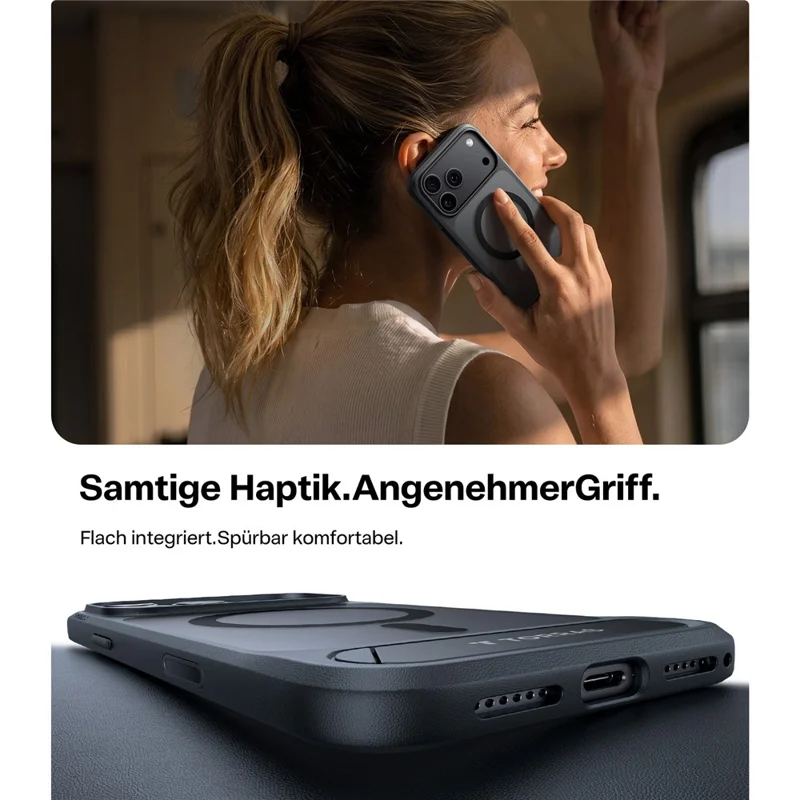 TORRAS Ostand L1 Series For iPhone 18 Pro Max / 17 Pro Max Case Kickstand TPU + PC Phone Cover Magnetic Case - Black - 8