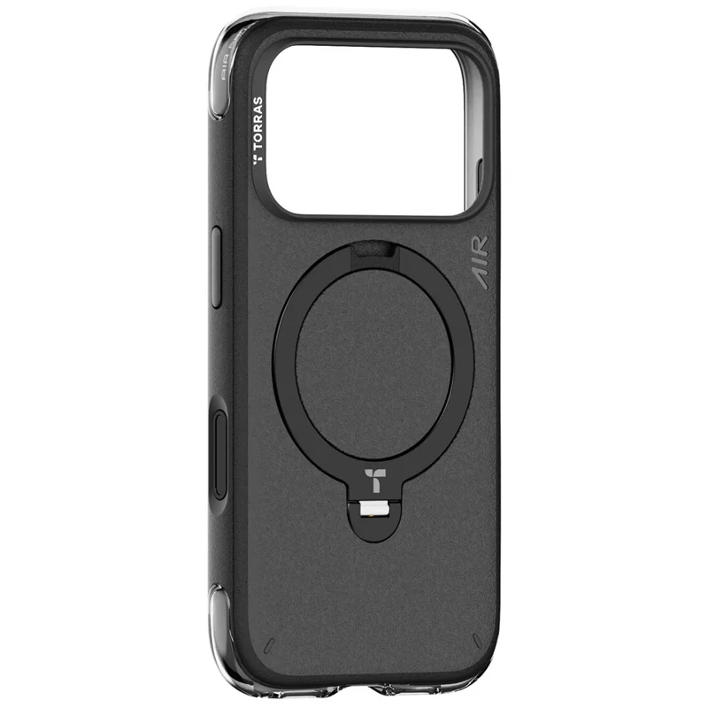 TORRAS Ostand Q3 Air Essential for iPhone 18 Pro Max / 17 Pro Max Magnetic Case Rotating Kickstand PC + TPU Phone Cover - Black