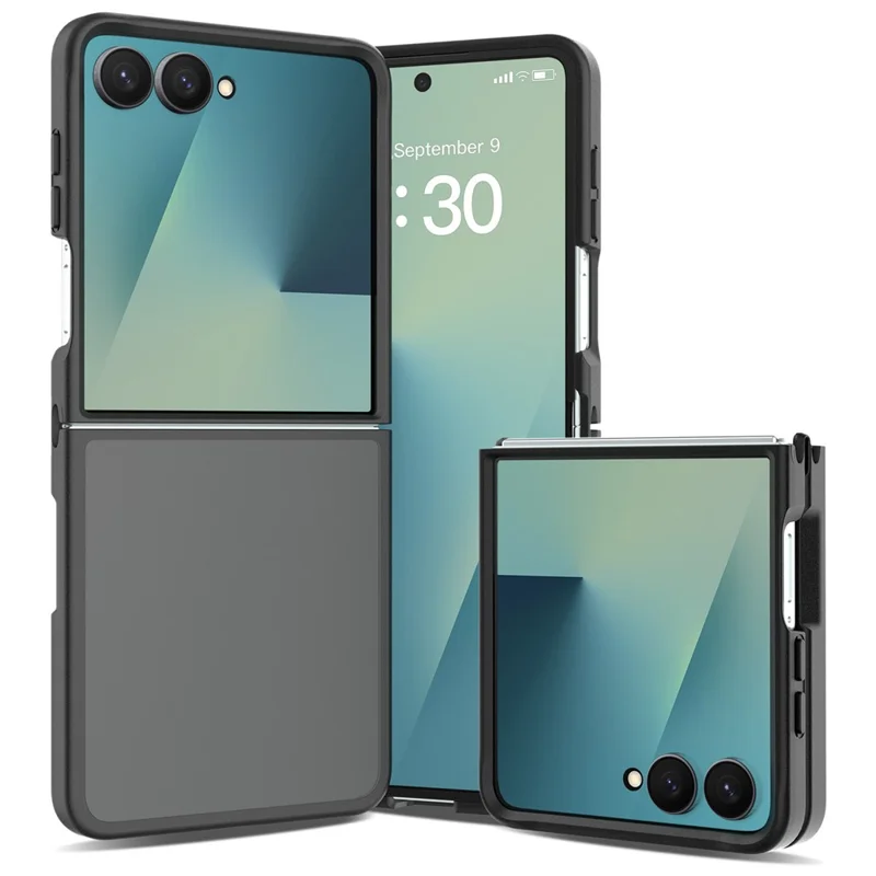 For Samsung Galaxy Z Flip8 Case Skin Touch TPU Frame Acrylic Back Phone Cover - Black