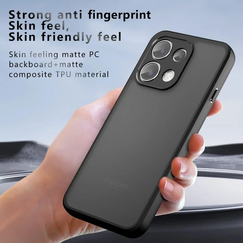For Oppo Reno16 Pro 5G (Global) Case Skin-Touch TPU + PC Matte Phone Back Cover - Transparent Black