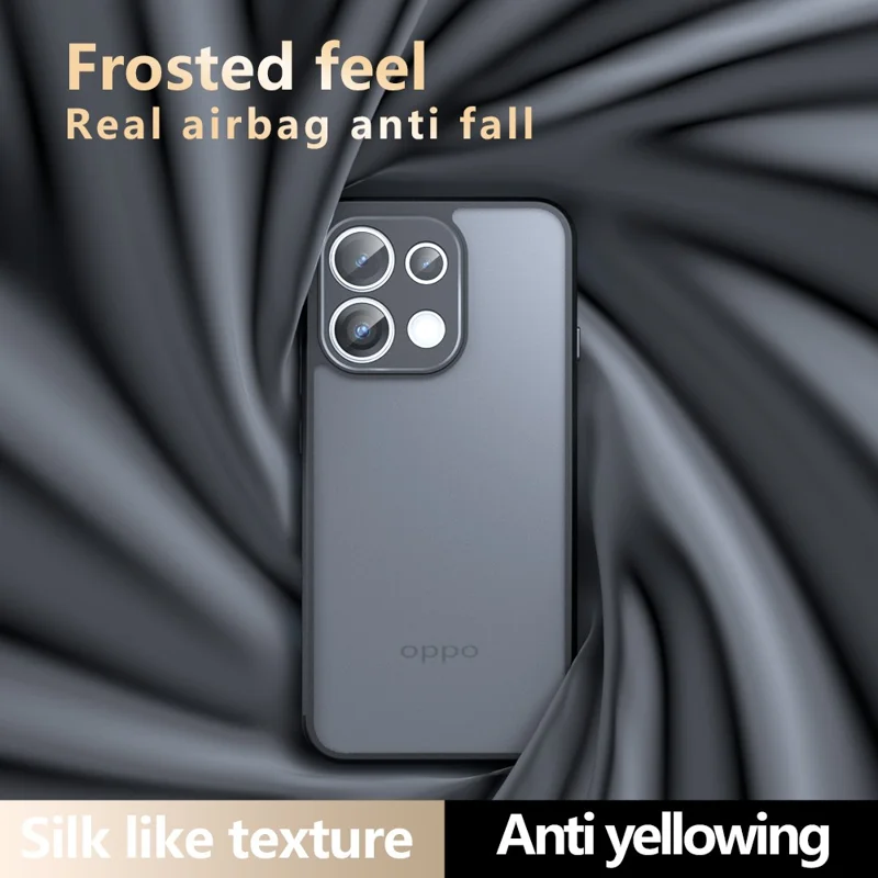 For Oppo Reno16 Pro 5G (Global) Case Skin-Touch TPU + PC Matte Phone Back Cover - Transparent Black
