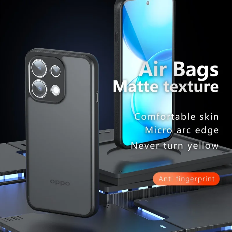 For Oppo Reno16 Pro 5G (Global) Case Skin-Touch TPU + PC Matte Phone Back Cover - Transparent Black