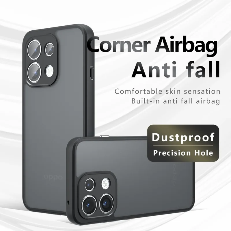 For Oppo Reno16 Pro 5G (Global) Case Skin-Touch TPU + PC Matte Phone Back Cover - Transparent Black