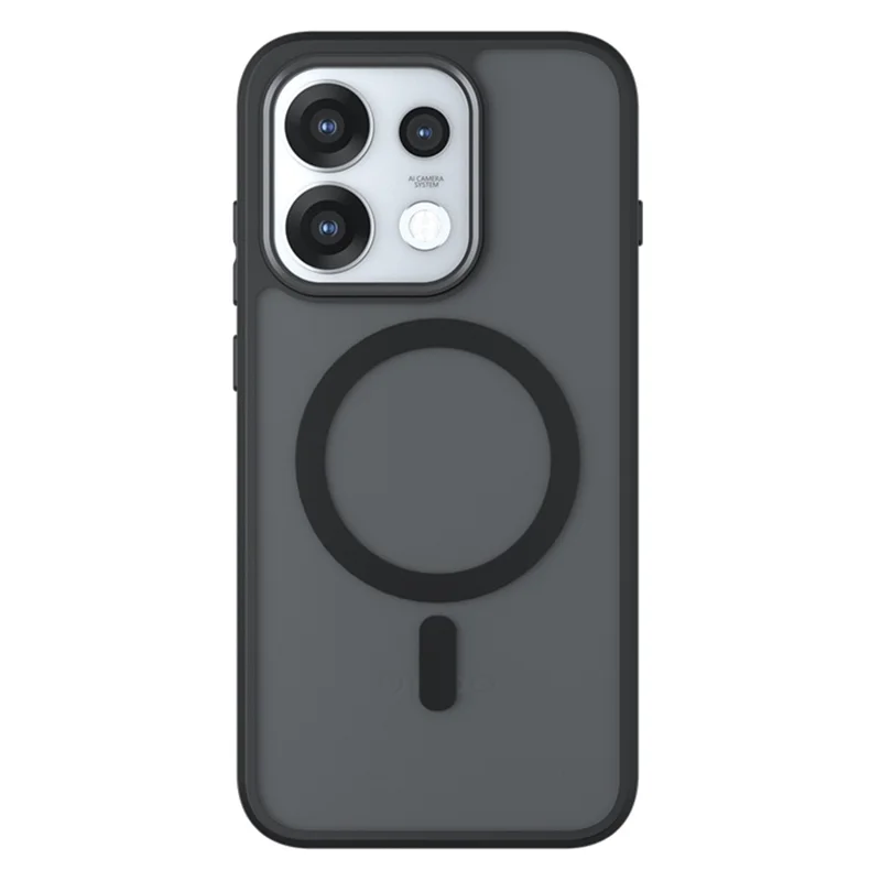 For Oppo Reno16 Pro 5G (Global) Magnetic Case TPU + PC Matte Skin Touch Phone Cover - Black