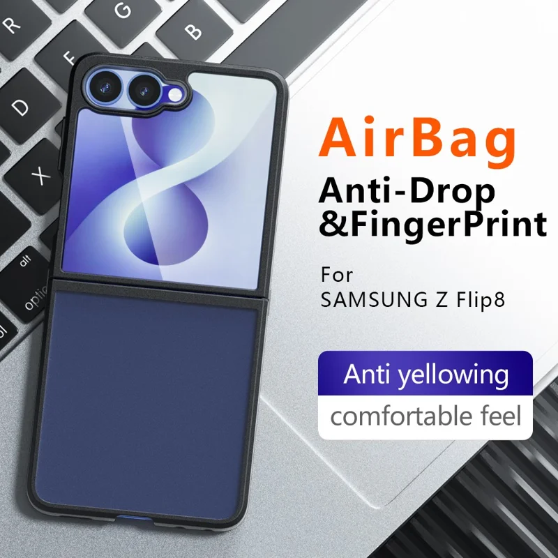 Чехол для Samsung Galaxy Z Flip8, тактильный ТПУ + матовый поликарбонат, прозрачный черный
