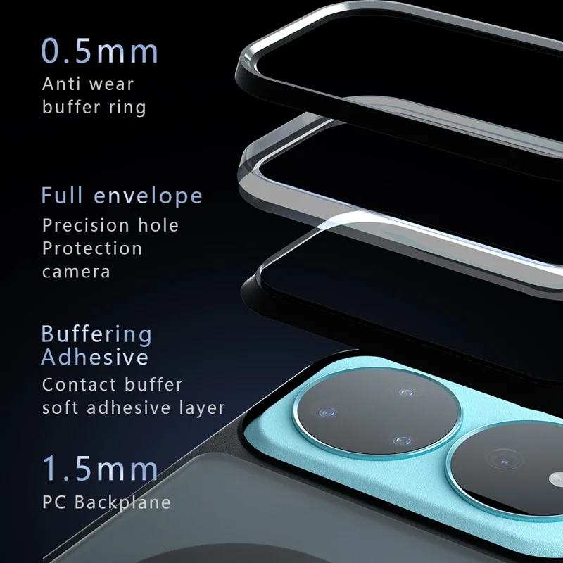 For Huawei nova 16 Pro 5G  /  nova 16 Ultra 5G Magnetic Case TPU + PC Matte Skin Touch Phone Cover - Black