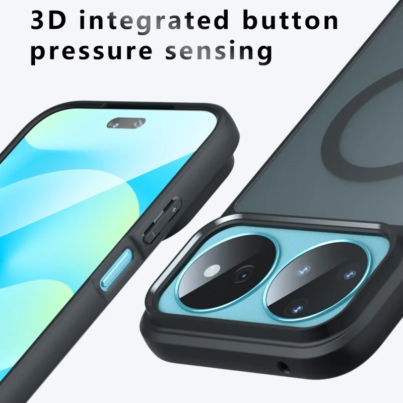 For Huawei nova 16 Pro 5G  /  nova 16 Ultra 5G Magnetic Case TPU + PC Matte Skin Touch Phone Cover - Black