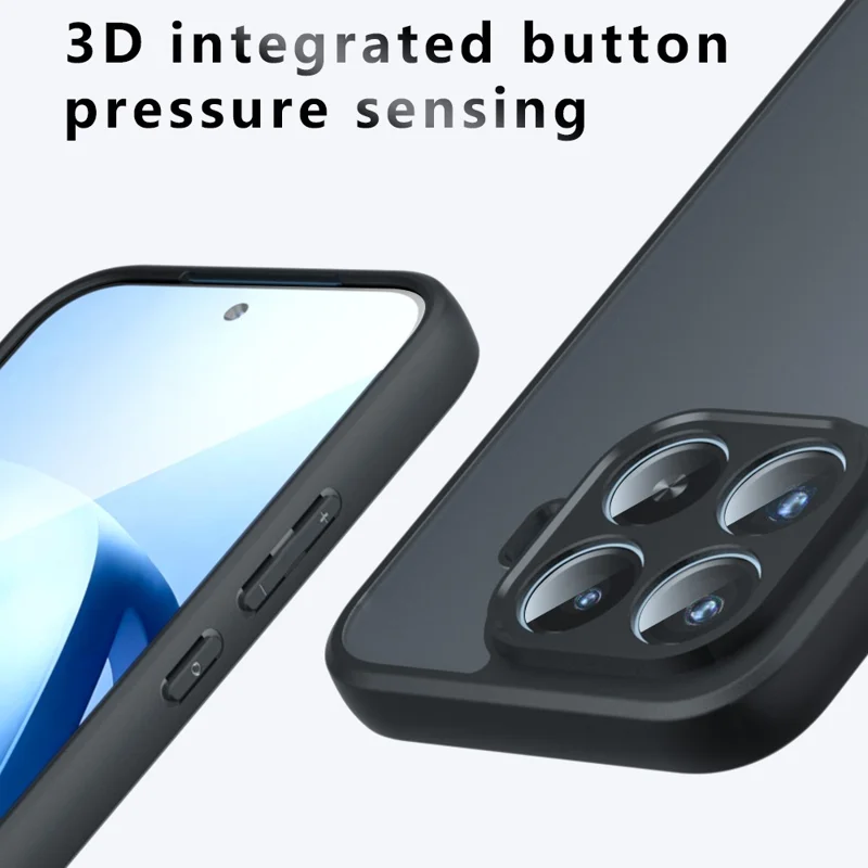For Xiaomi 17T Case Skin-Touch TPU + PC Matte Phone Back Cover - Transparent Black
