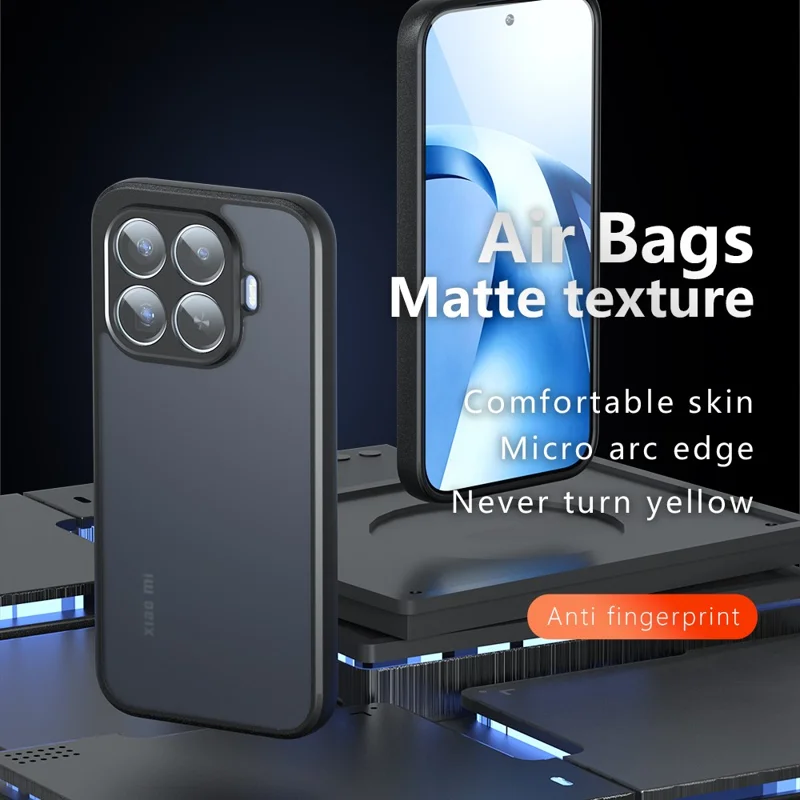For Xiaomi 17T Case Skin-Touch TPU + PC Matte Phone Back Cover - Transparent Black