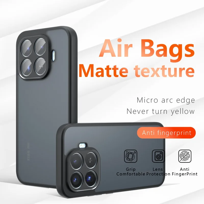 For Xiaomi 17T Case Skin-Touch TPU + PC Matte Phone Back Cover - Transparent Black