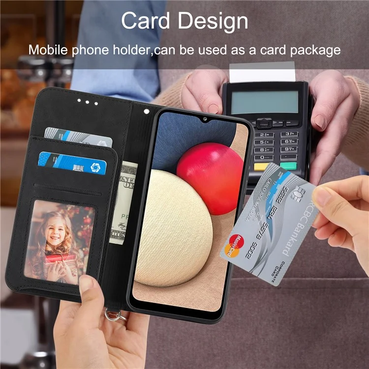 Para Samsung Galaxy A54 5G Teléfono Que Transporta Bolsas de Pulsera Tobulario Tapa de la Piel Touch Flores Impresas Caja de Cuero Con Correa - Negro