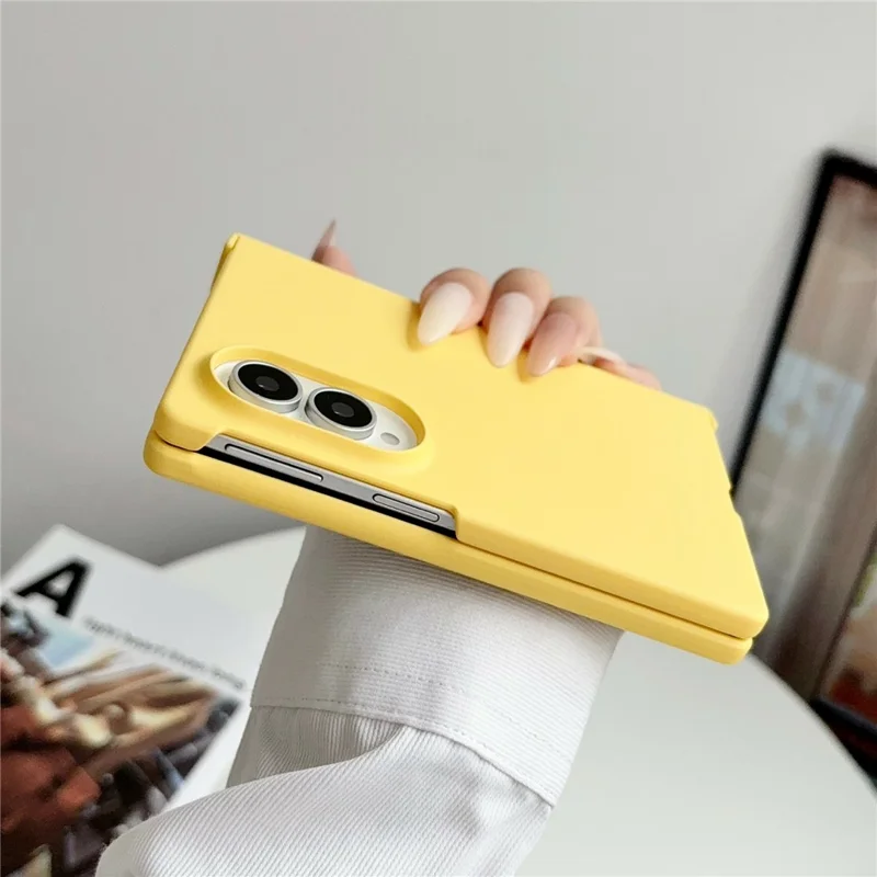 Чехол для Samsung Galaxy Z Fold8, корпус из поликарбоната с текстурой поверхности и защитой шарнира - оранжевый