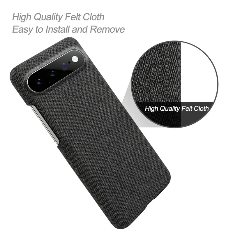 For Google Pixel 11 Pro XL Phone Case Cloth Texture Anti-Scratch Protective PC Back Cover - Black