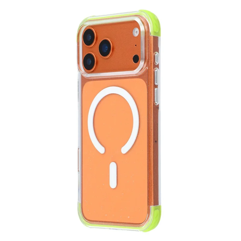 X-LEVEL for iPhone 18 Pro Max / 17 Pro Max Magnetic Case Glitter Crystal Clear PC Shockproof Phone Cover - Green - 1