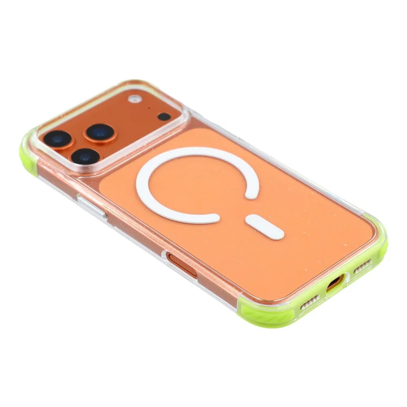 X-LEVEL for iPhone 18 Pro Max / 17 Pro Max Magnetic Case Glitter Crystal Clear PC Shockproof Phone Cover - Green - 5