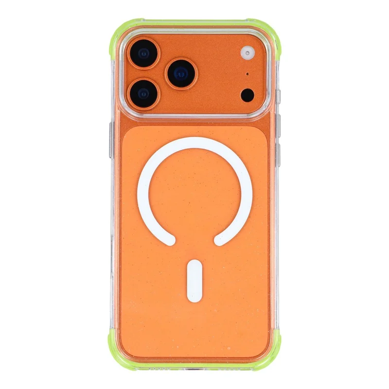 X-LEVEL for iPhone 18 Pro / 17 Pro Magnetic Case Glitter Crystal Clear PC Shockproof Phone Cover - Green - 3