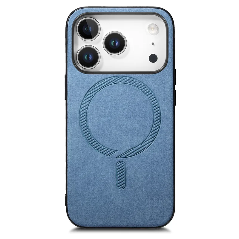 For iPhone 18 Pro Max Magnetic Case Skin-touch Leather Back Phone Cover - Blue