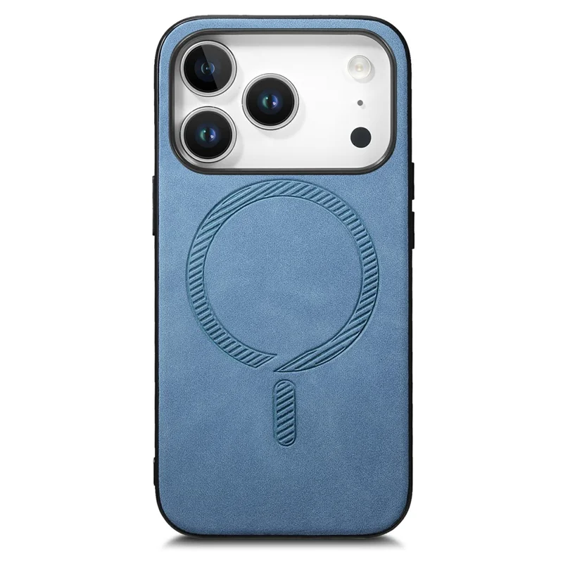 For iPhone 18 Pro Magnetic Case Skin-touch Leather Back Phone Cover - Blue