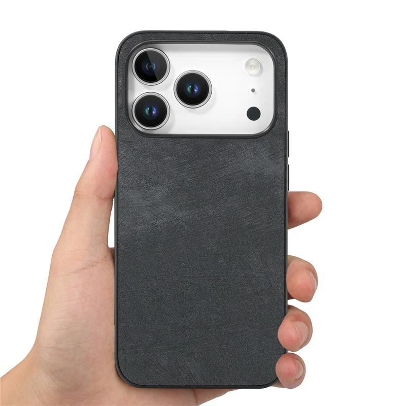 For iPhone 18 Pro Case Shockproof Slim Retro Leather Phone Back Cover - Black