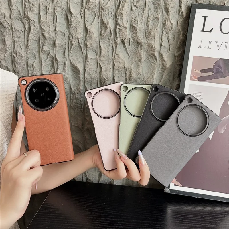 Cover per Oppo Find N6 5G, Design semplice, Antiurto, Retro in PU + PC - Marrone