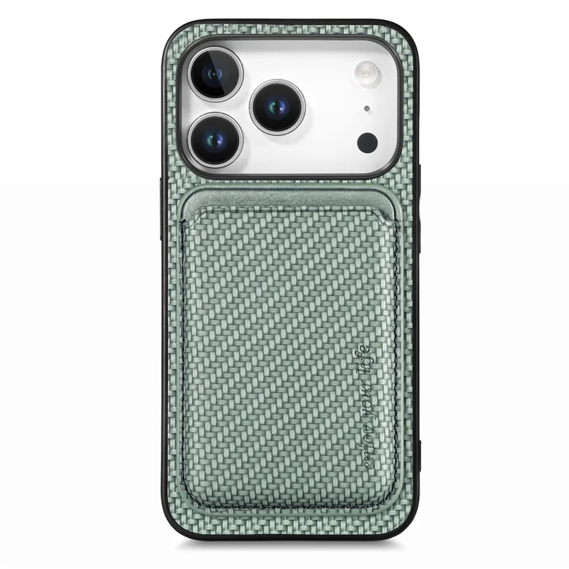 For iPhone 18 Pro Max / 17 Pro Max Magnetic Case Detachable Card Holder Phone Back Cover - Green