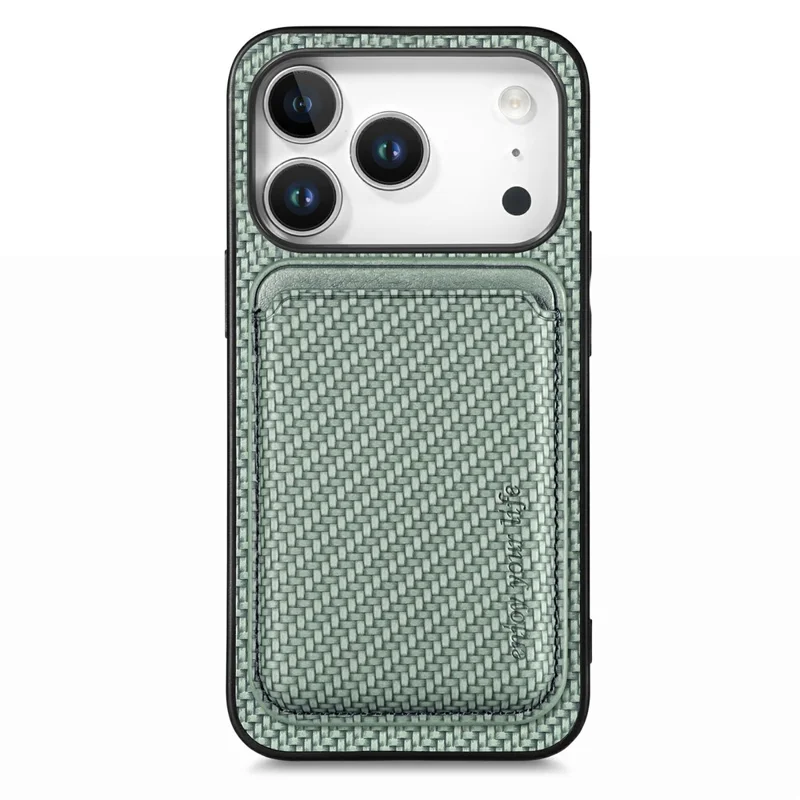 For iPhone 18 Pro Magnetic Case Detachable Card Holder Phone Back Cover - Green