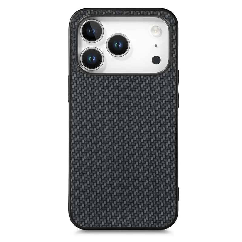 For iPhone 18 Pro Case Carbon Fiber Texture PU Leather + PC + TPU Phone Cover - Black