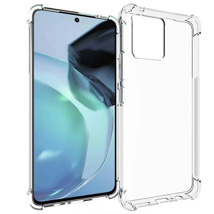 Caixa de Telefone TPU Transparente Para Motorola Moto G72 4G, Quatro Cantos de Protetor Protetor Resistente à Absorção de Choque