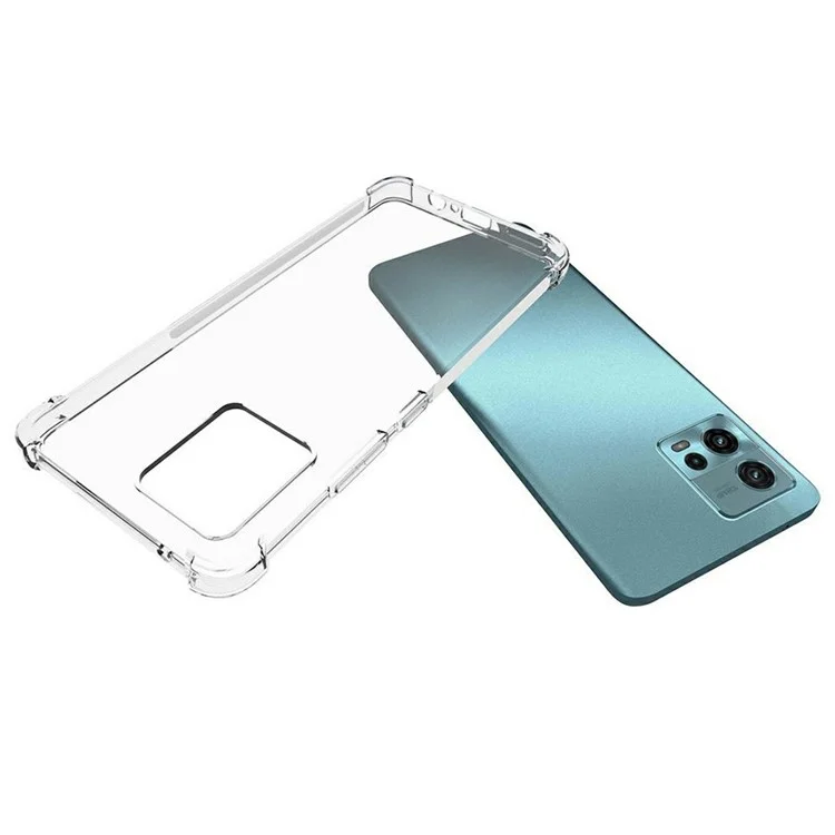 Transparent  TPU Phone Case For Motorola Moto G72 4G, Four Corners Shock Absorption Scratch-resistant Protective Non-Slip Back Cover