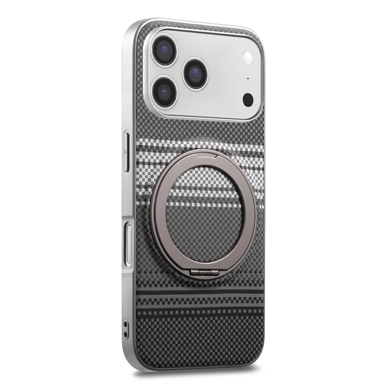 For iPhone 18 Pro Max Case Magnetic Kickstand PU Leather + PC + TPU Gradient Phone Cover - Black