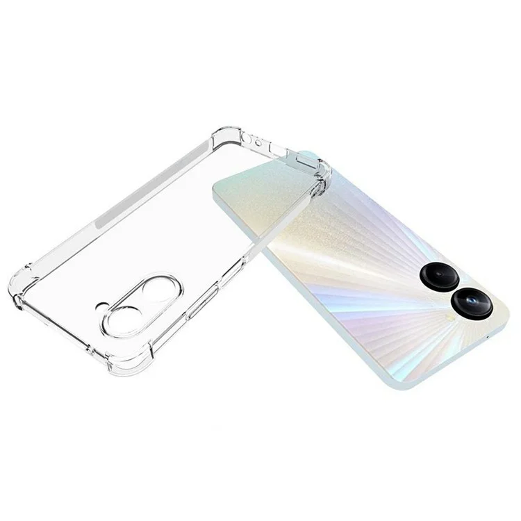 Pour Realme 10 Pro 5G Thopprofofproof Soft TPU TPU Transparent Téléphone Four Corners Protection Protection Non Glissée Téléphone Mobile Anti-scratch Cover Back
