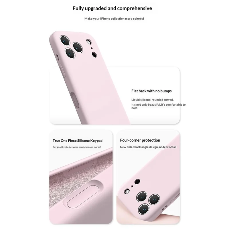 For iPhone 18 Pro Max Liquid Silicone Case Ultra Thin Skin Touch Shockproof Protection Phone Cover - Cherry