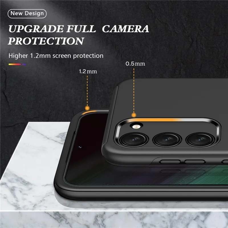 For Samsung Galaxy S23 Rotation Ring Kickstand Shockproof Case Hard PC+Soft TPU Dual Layer Protection Phone Cover - Black