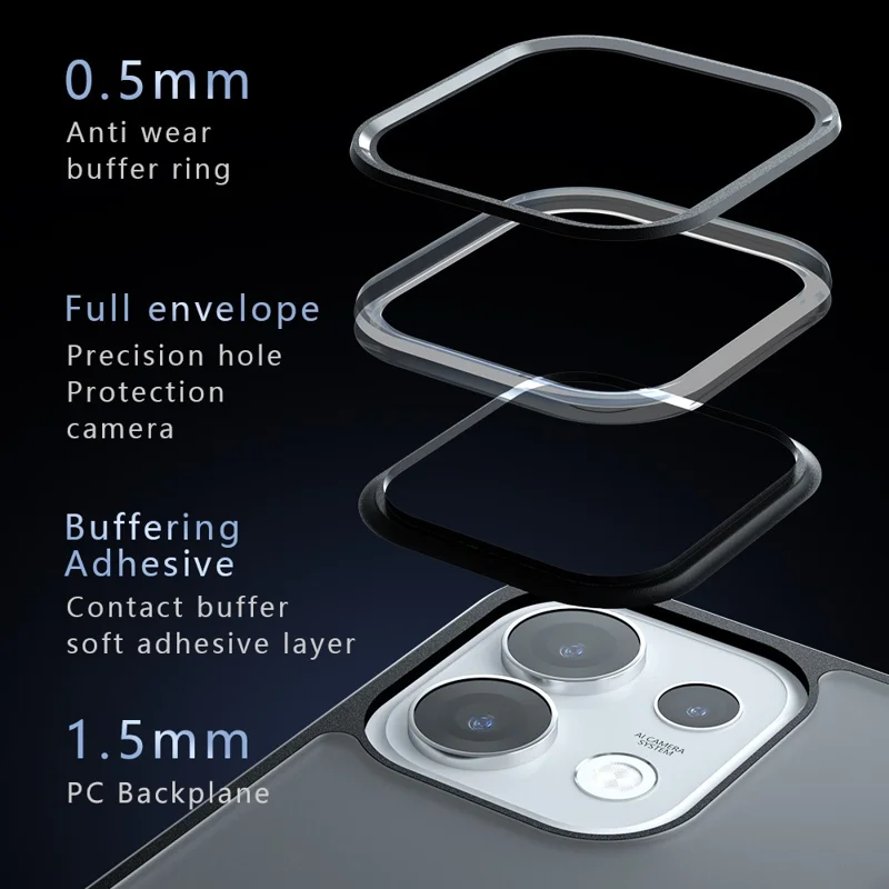 For Oppo Reno16 Pro 5G (Global) Taske TPU + PC Stødfast Telefondæksel - Transparent