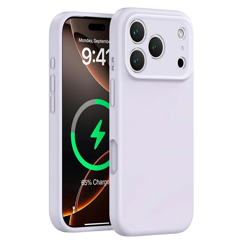 For iPhone 18 Pro Case Compatible with MagSafe Precise Cutouts PC + Liquid Silicone Phone Cover - Purple