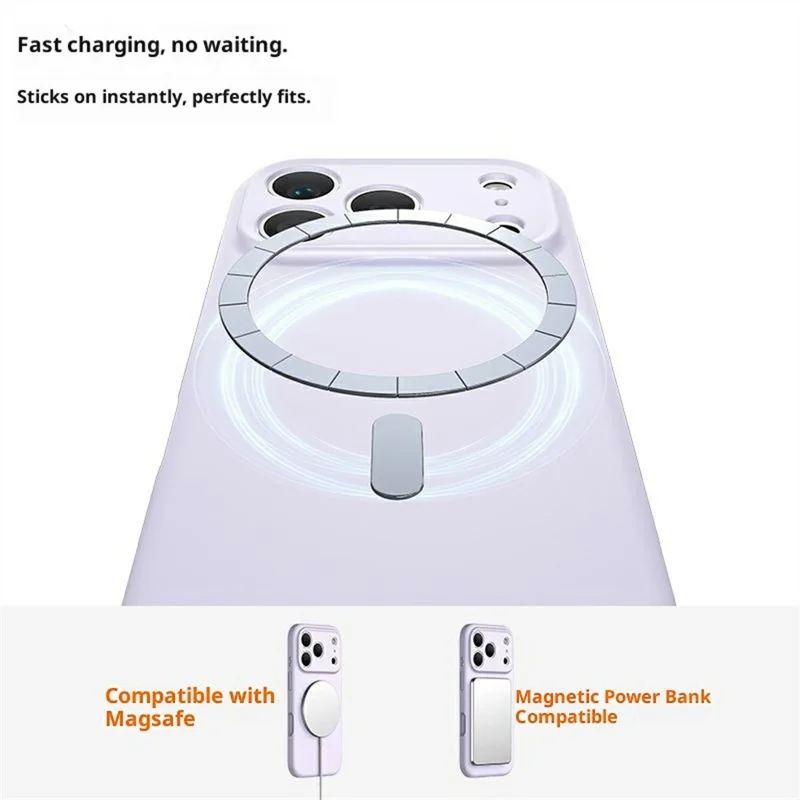 For iPhone 18 Pro Case Compatible with MagSafe Precise Cutouts PC + Liquid Silicone Phone Cover - Purple