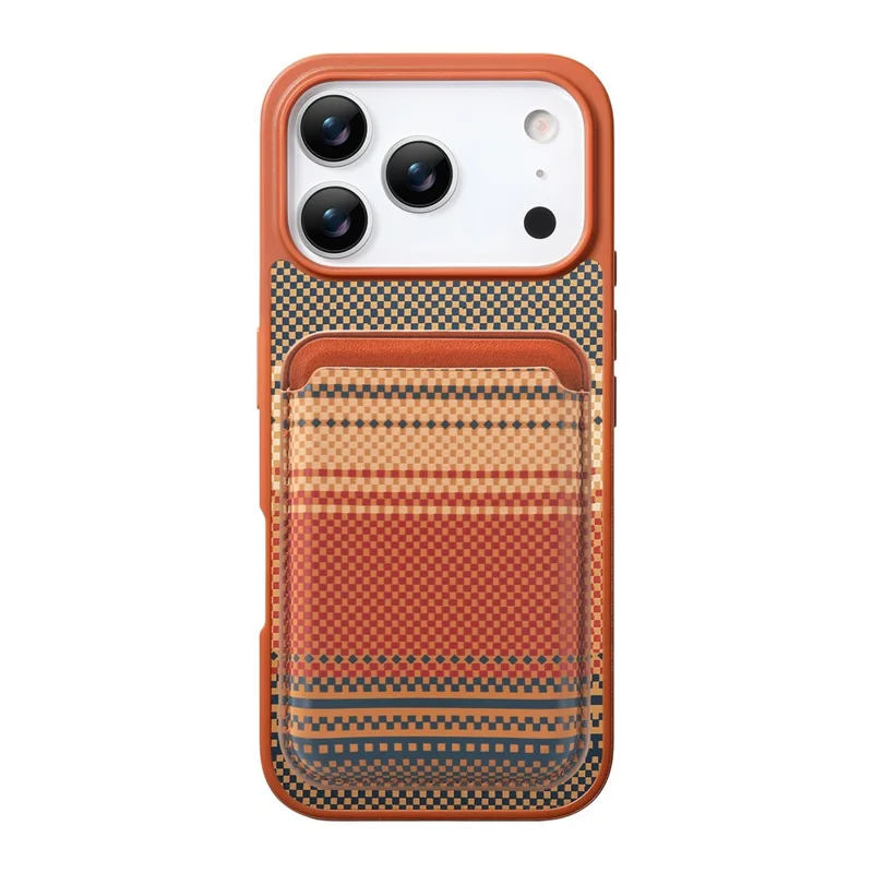 For iPhone 18 Pro Max / 17 Pro Max Magnetic Case Detachable Card Holder PU Leather + PC + TPU Shockproof Cover - Brown