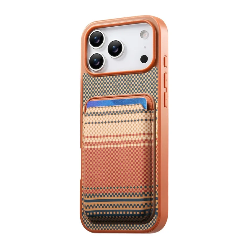 For iPhone 18 Pro Max / 17 Pro Max Magnetic Case Detachable Card Holder PU Leather + PC + TPU Shockproof Cover - Brown