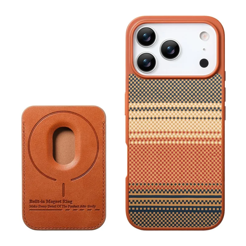 For iPhone 18 Pro Max / 17 Pro Max Magnetic Case Detachable Card Holder PU Leather + PC + TPU Shockproof Cover - Brown