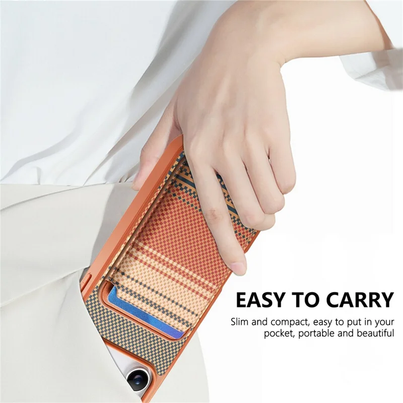 For iPhone 18 Pro Max / 17 Pro Max Magnetic Case Detachable Card Holder PU Leather + PC + TPU Shockproof Cover - Brown