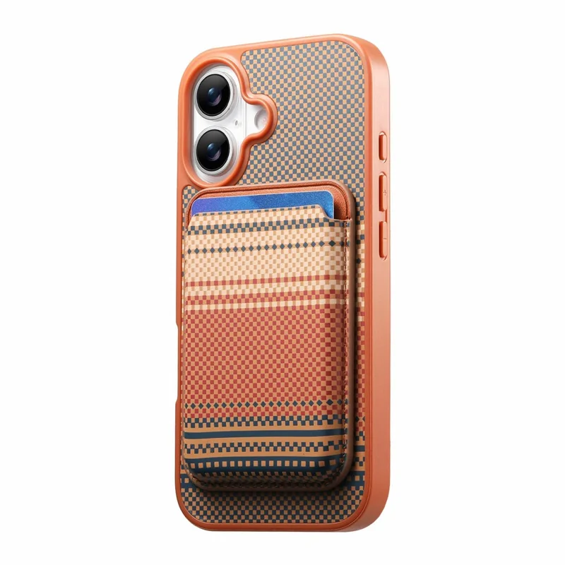 For iPhone 17 Magnetic Case Detachable Card Holder PU Leather + PC + TPU Shockproof Cover - Brown