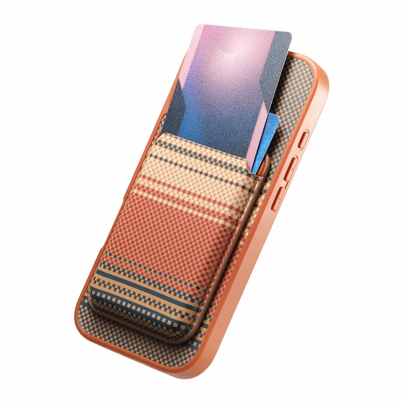 For iPhone 17 Magnetic Case Detachable Card Holder PU Leather + PC + TPU Shockproof Cover - Brown
