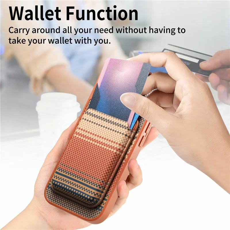 For iPhone 17 Magnetic Case Detachable Card Holder PU Leather + PC + TPU Shockproof Cover - Brown