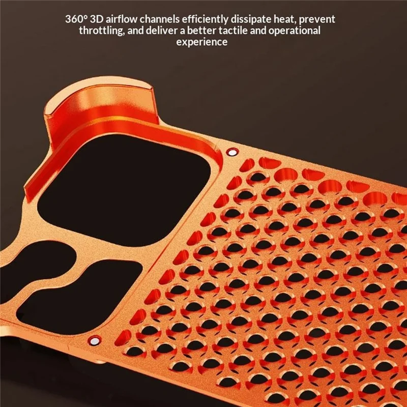 For iPhone 17 Pro Metal Case Perforated Heat Dissipation Shockproof Aluminum Alloy Frameless Phone Cover - Orange