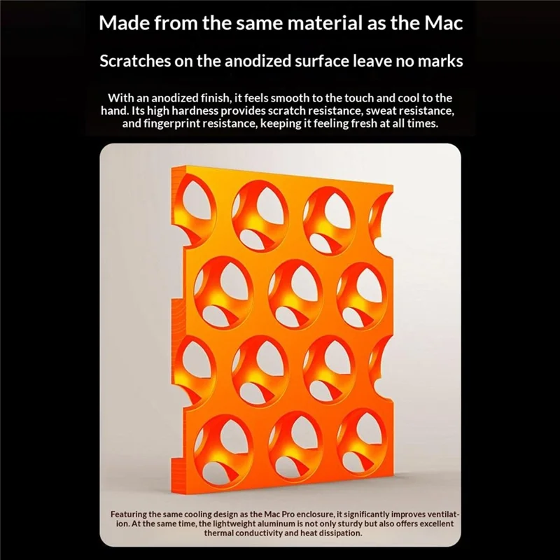 For iPhone 17 Pro Metal Case Perforated Heat Dissipation Shockproof Aluminum Alloy Frameless Phone Cover - Orange