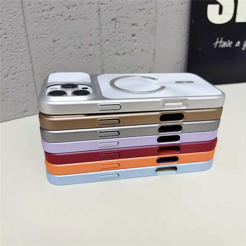 For iPhone 17 Pro Magnetic Case Aurora CD Pattern PC + TPU Scratch-Resistant Back Cover - Red