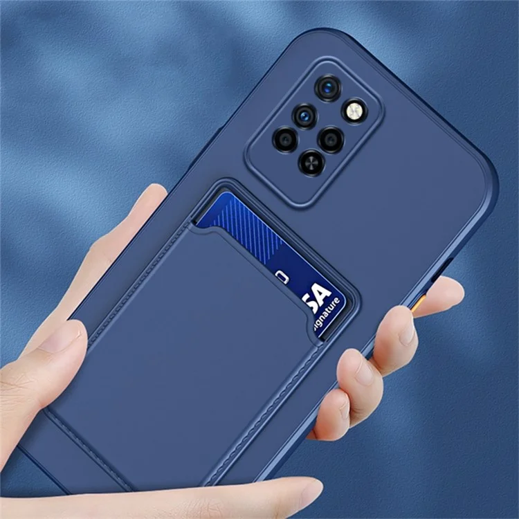 For Infinix Note 10 Pro Card Holder Drop-Proof TPU Case Protective Cell Phone Cover - Green
