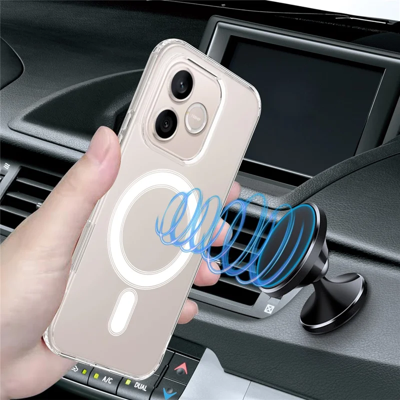 غطاء هاتف شفاف مغناطيسي لهاتف Honor 600 Lite 5G / X80i 5G / 600e 5G، غطاء خلفي من مادة TPU + أكريليك