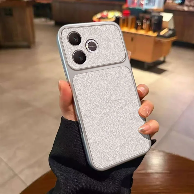Capa Honor 600 Lite 5G em Pele Sintética Textura Resistente a Choques TPU - Branco
